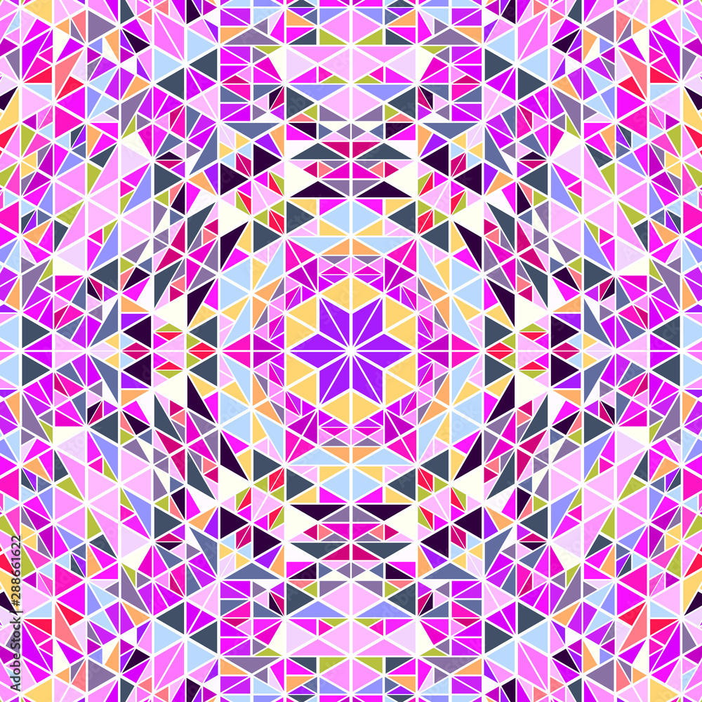 Poster abstract polygonal dynamic circular tiled mosaic background - psychedelic colorful vector graphic de