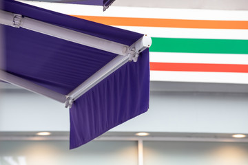 purple wet awning.