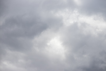 grey cloud on sky background. cloudy day in rainy season.