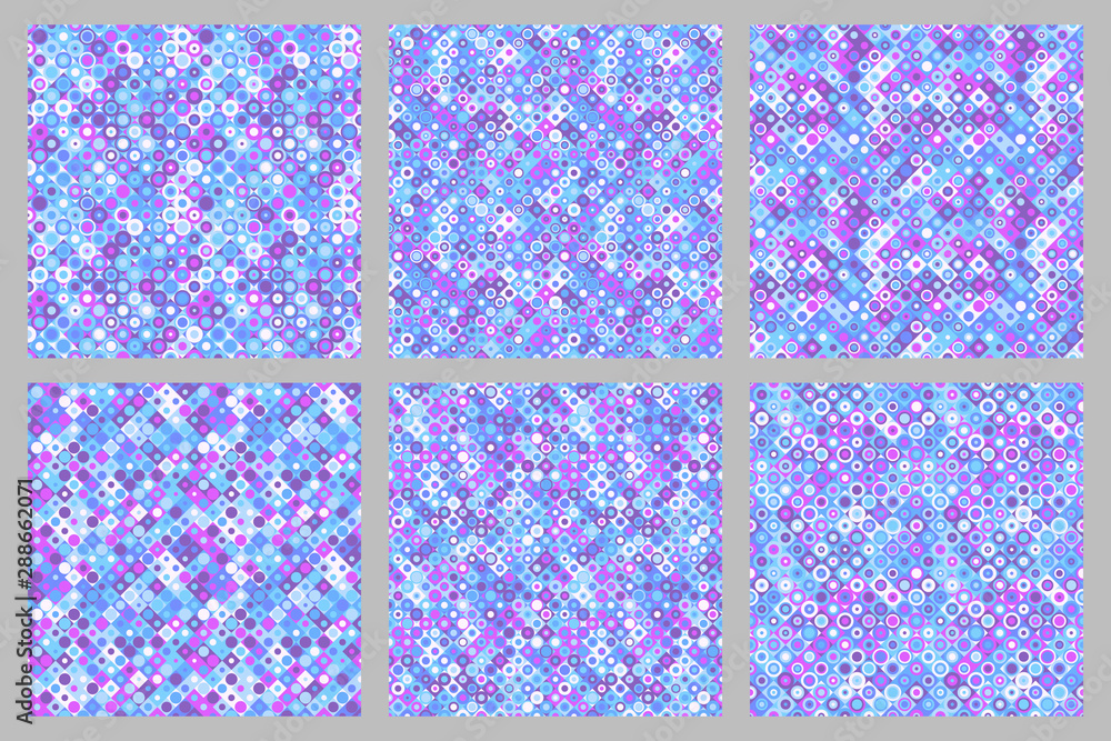Poster geometrical circle pattern background set - seamless vector graphic