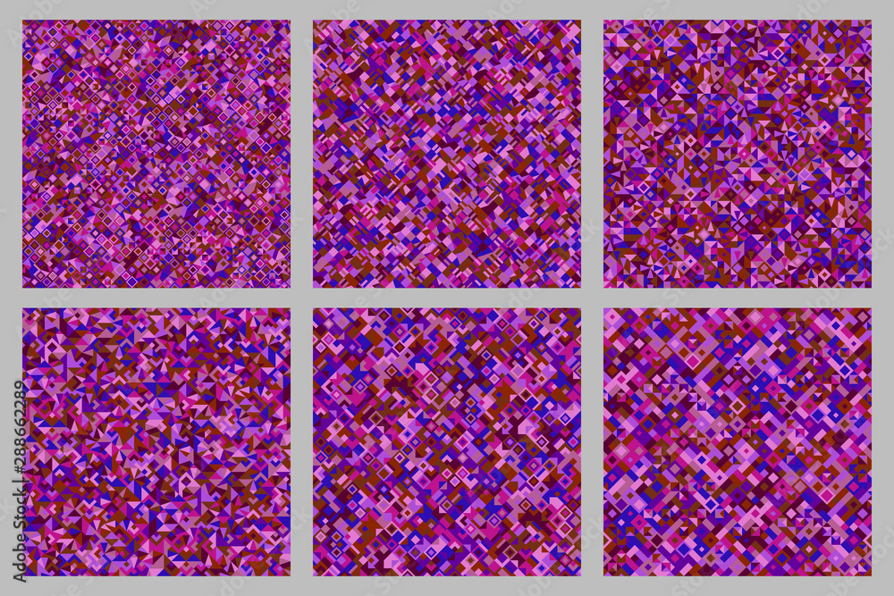Poster seamless diagonal mosaic pattern background design collection - abstract vector illustrations