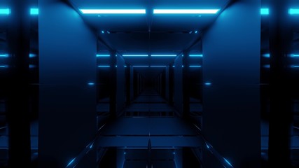 clean futuristic cool ci-fi tunnel 3d illustration background wallpaper