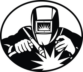 Welder Welding Torch Vector Silhouette