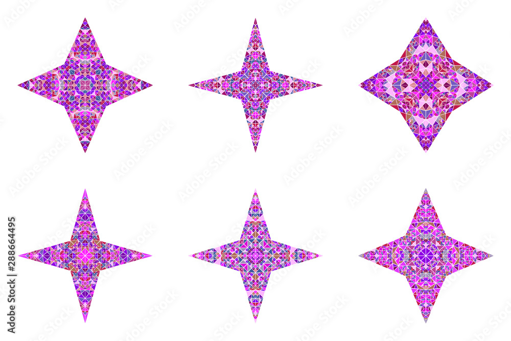 Poster triangle star shape set - polygonal geometrical abstract geometric vector element with mosaic triang