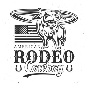 Bull rodeo wild west sport, t-shirt print