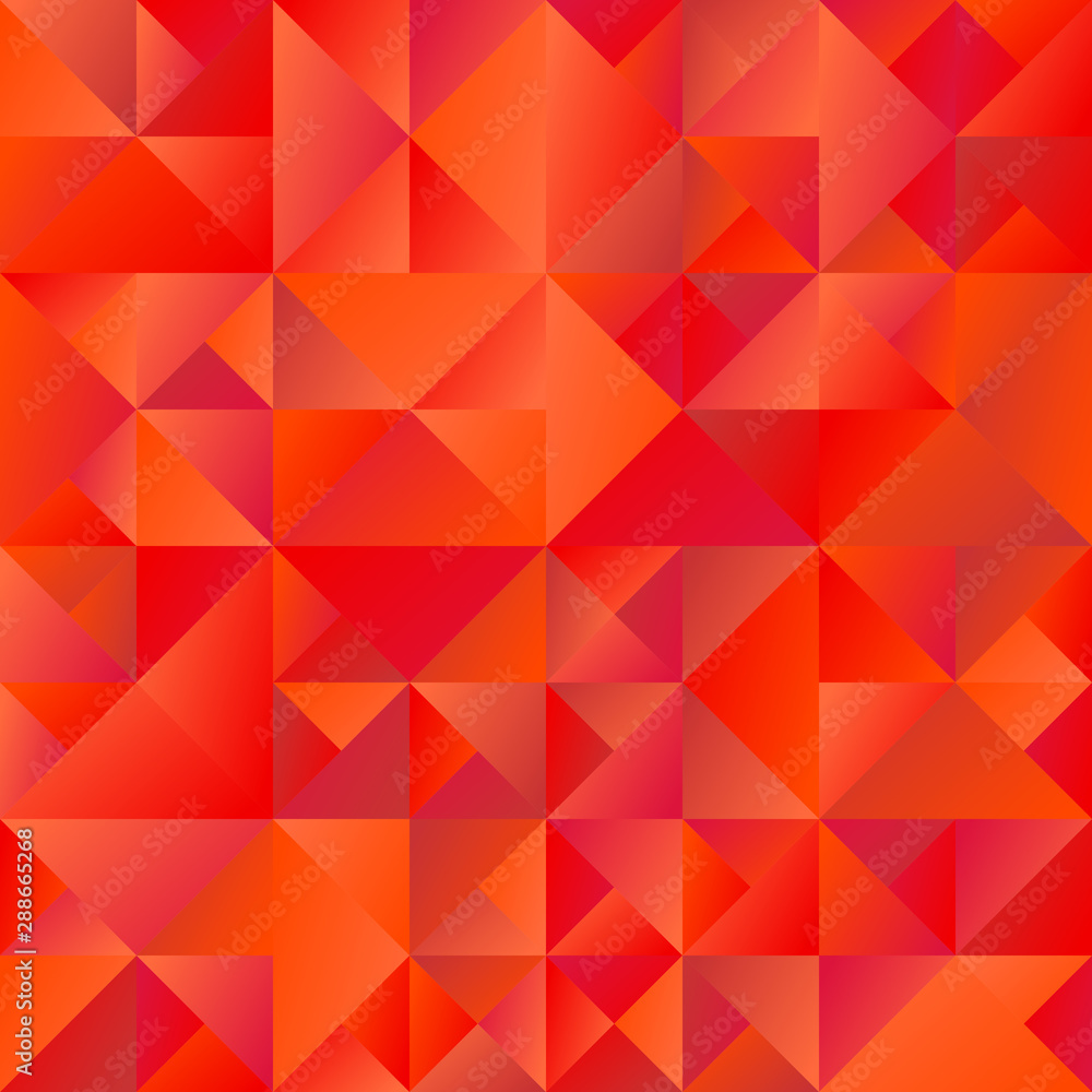 Aufkleber geometric gradient triangle background - minimalistic abstract red polygonal geometrical vector illu