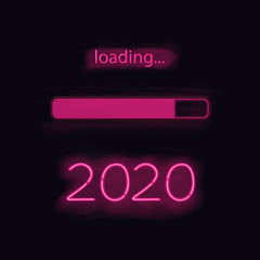 Neon progress bar 2020 year