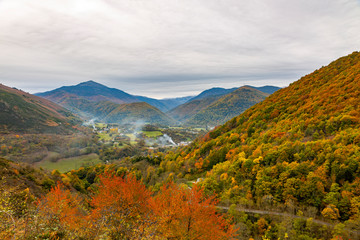 Autumn landscape in Pyrenees Mountains