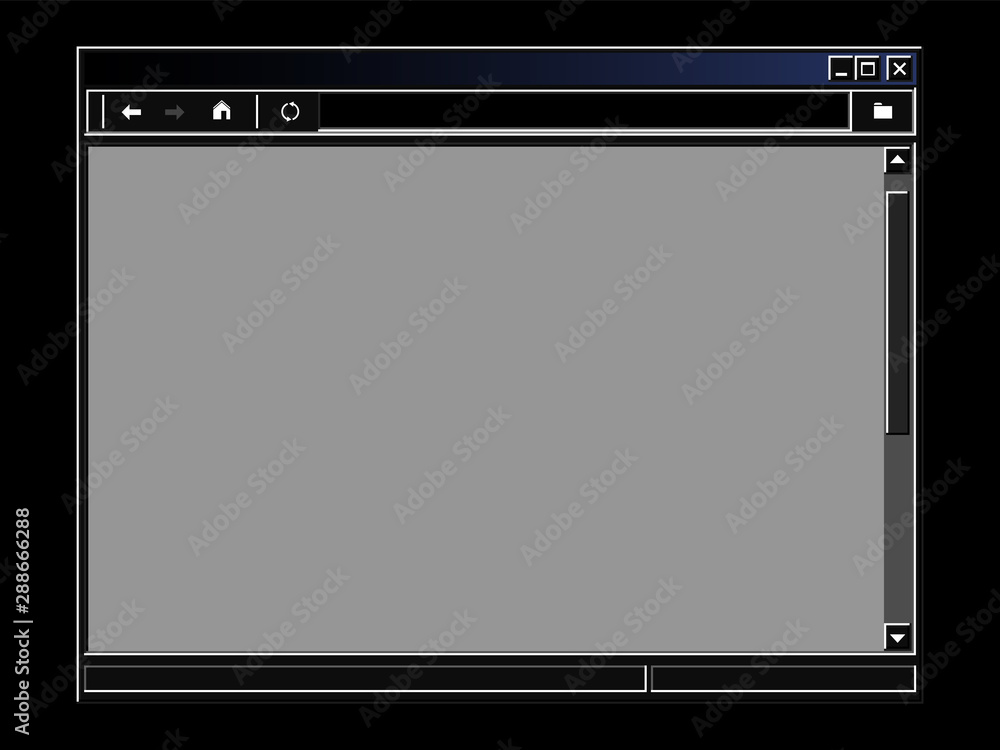 Wall mural retro internet browser window. dark theme interface
