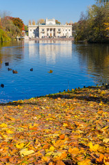 Fototapeta premium The Palace on the Isle also called the Palace on the Water in the palace-and-park complex Royal Bath in Warsaw, Poland