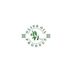 Olive oil logo for product label - food herb nature