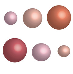 set of icons, geometric shapes of balls on a white background - 3D rendering