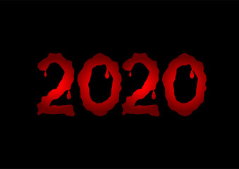 2020 red bloody text