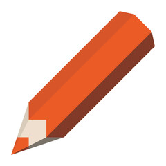 Red sharpened pencil. 3D-like simple vector illustration