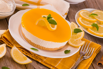 Lemon and mascarpone cheesecake.