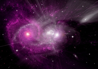 galaxy in a free space. 3D rendering