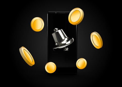 Slot Machine Online Casino Mobile Smartphone Game Icons and Symbols 3D Render