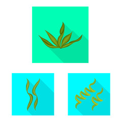 Vector design of protein and sea sign. Collection of protein and natural vector icon for stock.