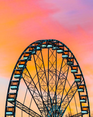 Budapest Eye and a spectacular, colorful sky.