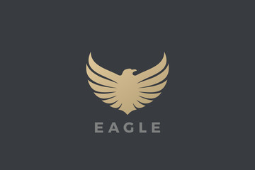 Eagle Wings Logo abstract luxury design vector template. Falcon Hawk Logotype concept icon.