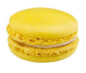 one macaroon cookie isolated on white background