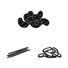 Vector illustration of party and cooking symbol. Collection of party and crunchy stock symbol for web.