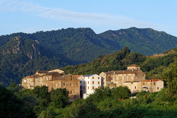 Fototapeta na wymiar Velone Orneto old village in Corsica mountain