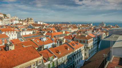 Fototapeta na wymiar Panorama of the historic center of Lisbon in Portugal