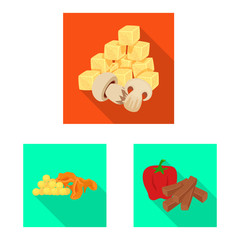 Isolated object of taste and seasonin sign. Set of taste and organic vector icon for stock.