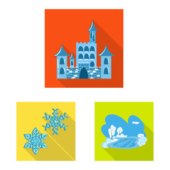 Vector design of texture and frozen logo. Set of texture and transparent vector icon for stock.