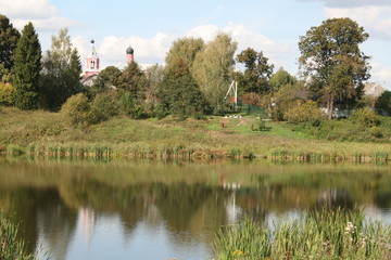 Fototapeta na wymiar landscape with lake and trees