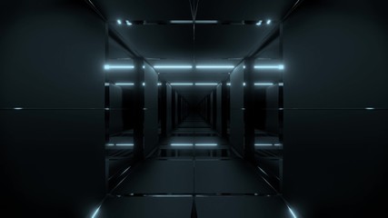 clean futuristic cool ci-fi tunnel 3d illustration background wallpaper