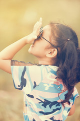 Portrait of a girl with glasses