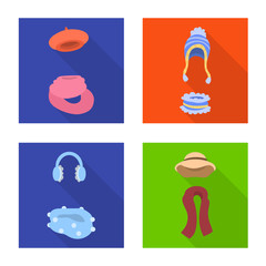 Isolated object of shopping and warm sign. Collection of shopping and texture stock vector illustration.