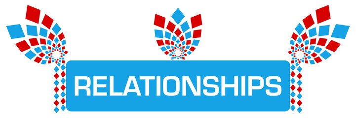 Relationships Red Blue Floral Elements 