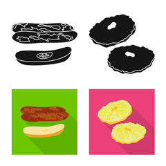 Vector design of food and raw symbol. Collection of food and nature vector icon for stock.