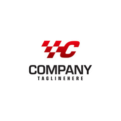 Fototapeta premium Auto speed letter C logo template vector illustration