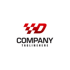 Auto speed letter D logo template vector illustration