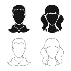 Vector illustration of professional and photo icon. Set of professional and profile vector icon for stock.