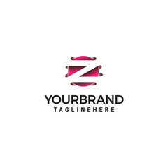 letter Z in circle shape logo design concept template
