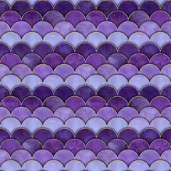 Mermaid fish scale wave japanese seamless pattern © Olga