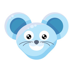Mouse face smiling emoticon sticker