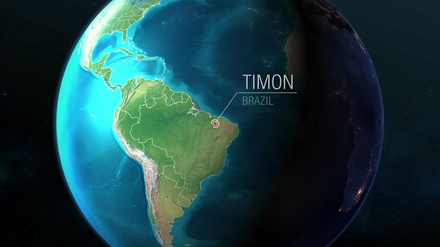 Brazil - Timon - Zooming from space to earth