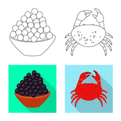 Vector illustration of taste and product symbol. Collection of taste and cooking vector icon for stock.