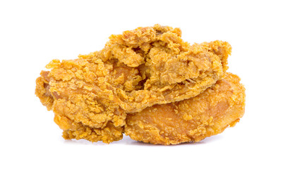 fried chicken on white background