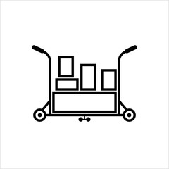 Hand Truck Icon, Hand Trolley Icon, Platform Trolley