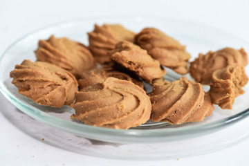 Butter cookies isolate on the white background