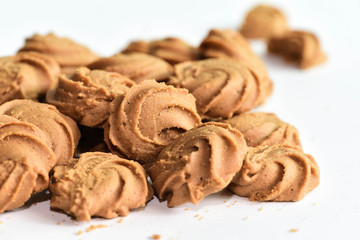 Butter cookies isolate on the white background