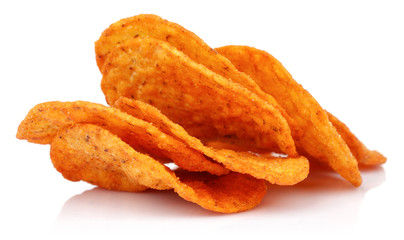 Corn chips isolated on white background