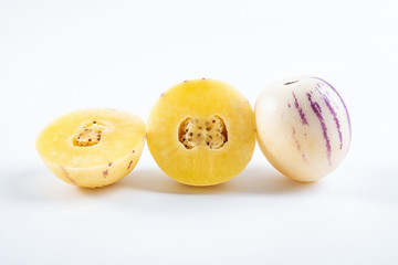 Fresh fruit ginseng fruit slice on white background